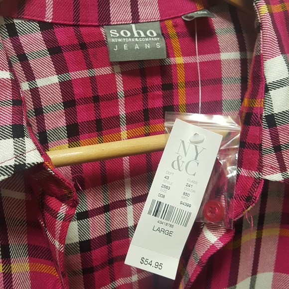 Soho | Plaid Asymmetrical Shirt 💢Bundle - Picture 3 of 3